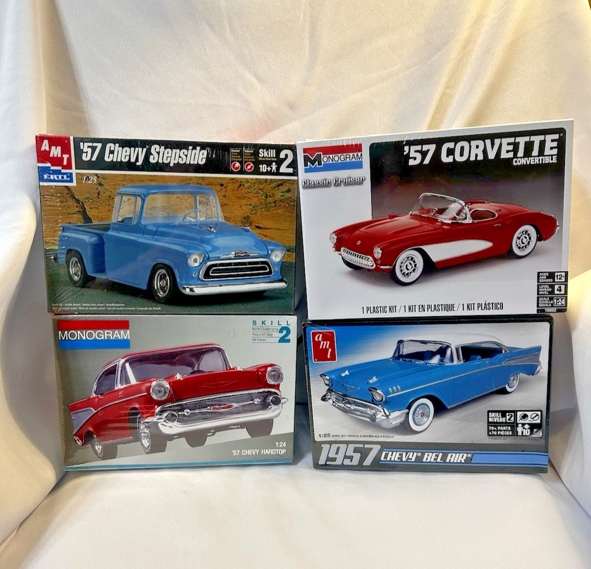 AMT / Monogram (4) Lot Of ‘57 CHEVY - model kits NEW In FACTORY SEALED BOX’s