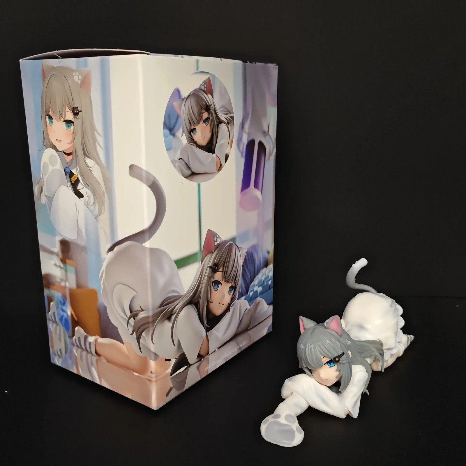 Nachoneko Anime Girl PVC Figure Cute Cat Kanako Collectible Statue Model Toy Gif