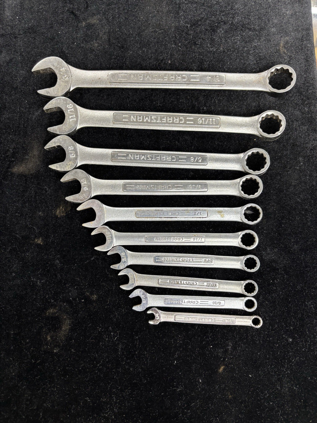 10 pc Craftsman Wrench Set Lot Vintage SAE 1/4
