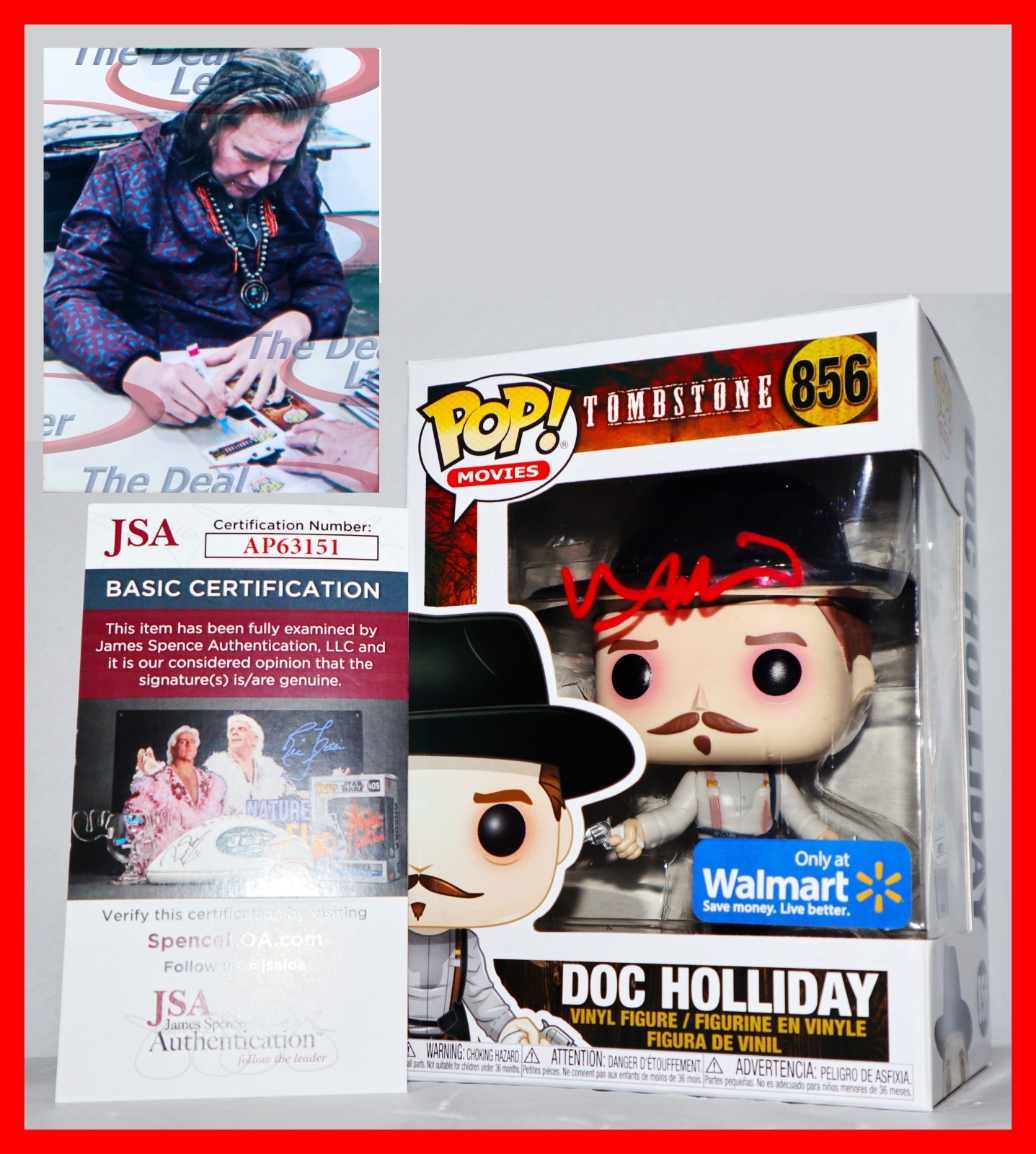 🤠🐎🔥 Val Kilmer Signed Autographed Doc Holliday Tombstone Funko POP JSA PSA