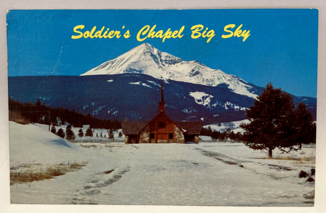 Soldier's Chapel Big Sky, Montana MT Vintage Postcard