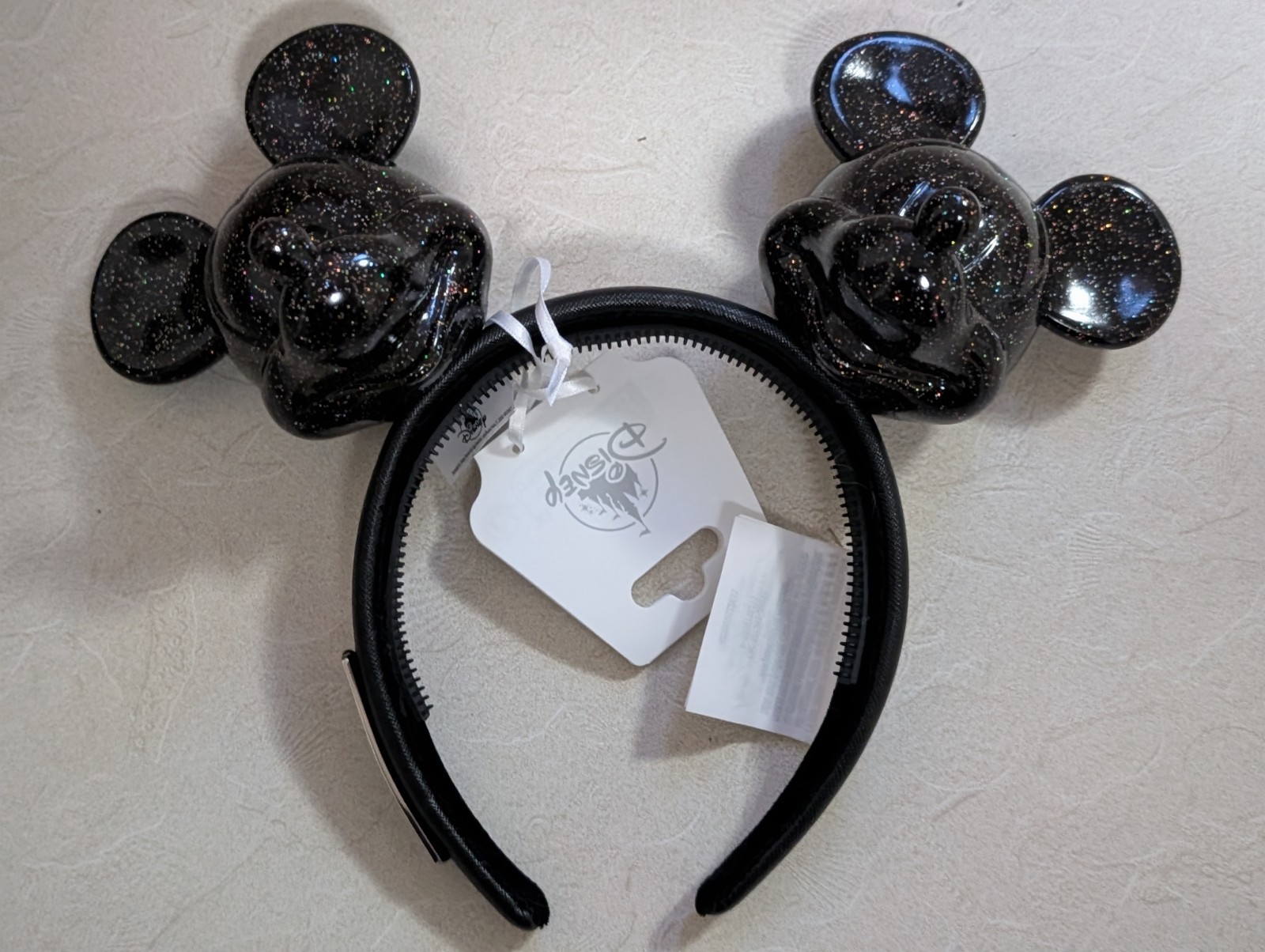 Disney Parks Loungefly Black Shimmer Mickey Heads Ears Headband New