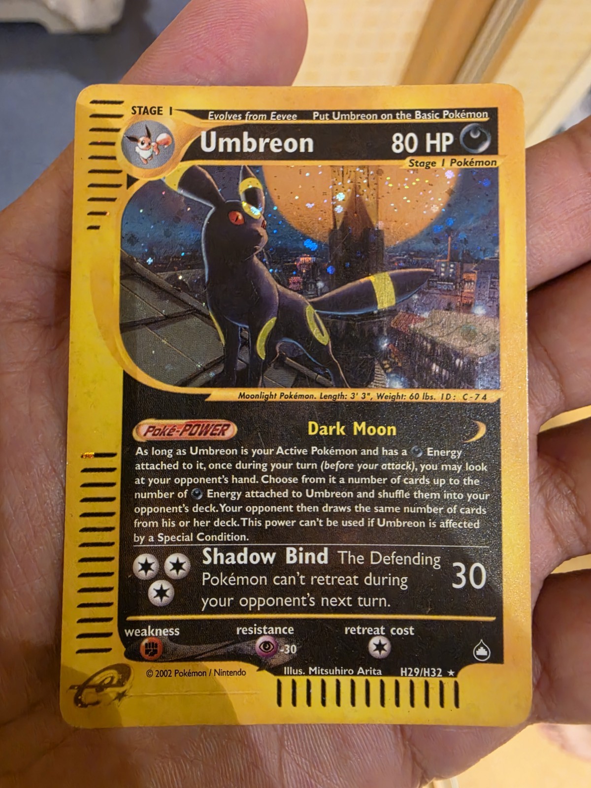 Umbreon Aquapolis H29/H32 Holo Rare Pokémon TCG Card English
