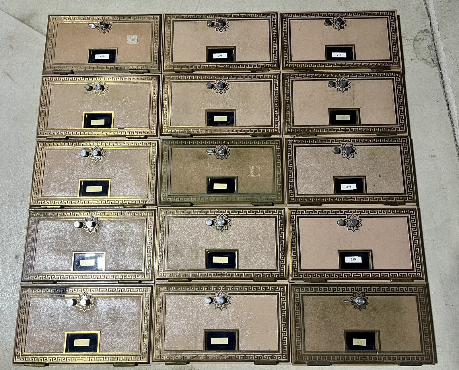 Extra Large Rare Vintage USPS Post Office Brass Box Door With Combination