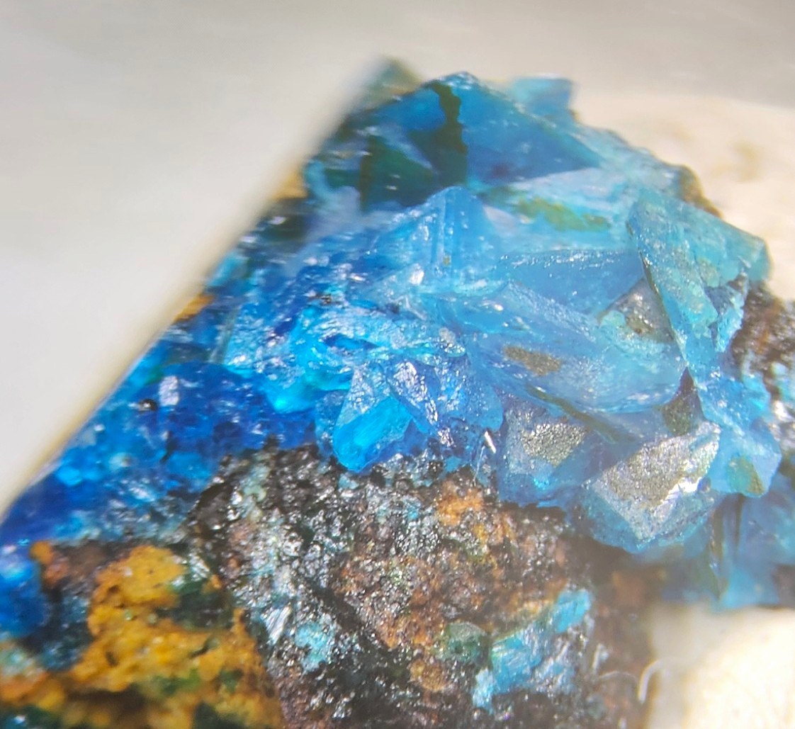 LIROCONITE Beautiful Blue Crystals, Xianghualing Mine, Hunan, China 0.6 cm