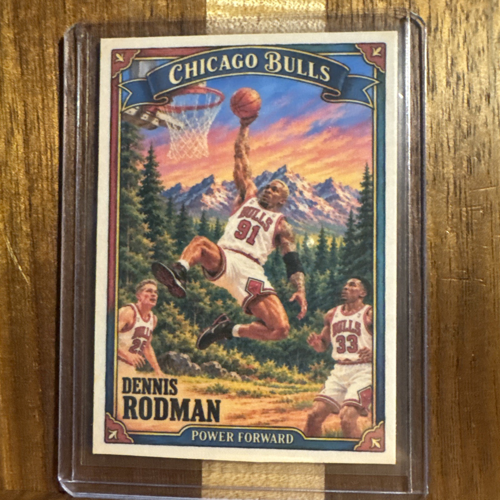 Dennis Rodman Canvas Collection Custom Art Card Bulls