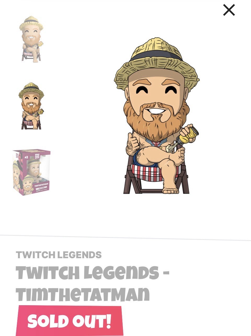 Youtooz * TimTheTatMan *  Vinyl Figure * NEW * Sold Out * Twitch Legends