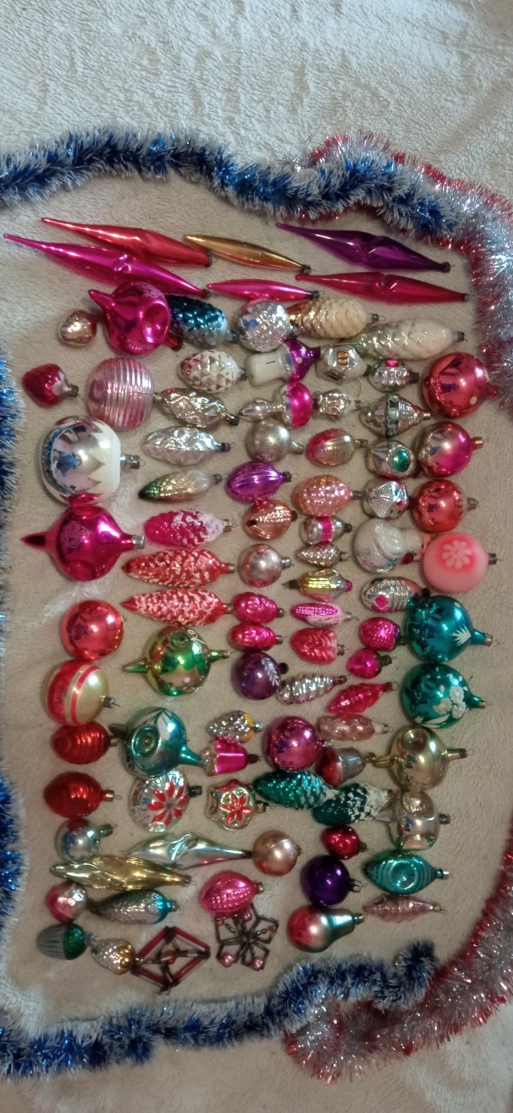 Massive Wholesale Lot of 90 Vintage Glass Christmas Ornaments Soviet Mid-Century Massive Wholesale Lot of 90 Vintage Glass Christmas Ornaments Soviet Mid-Century