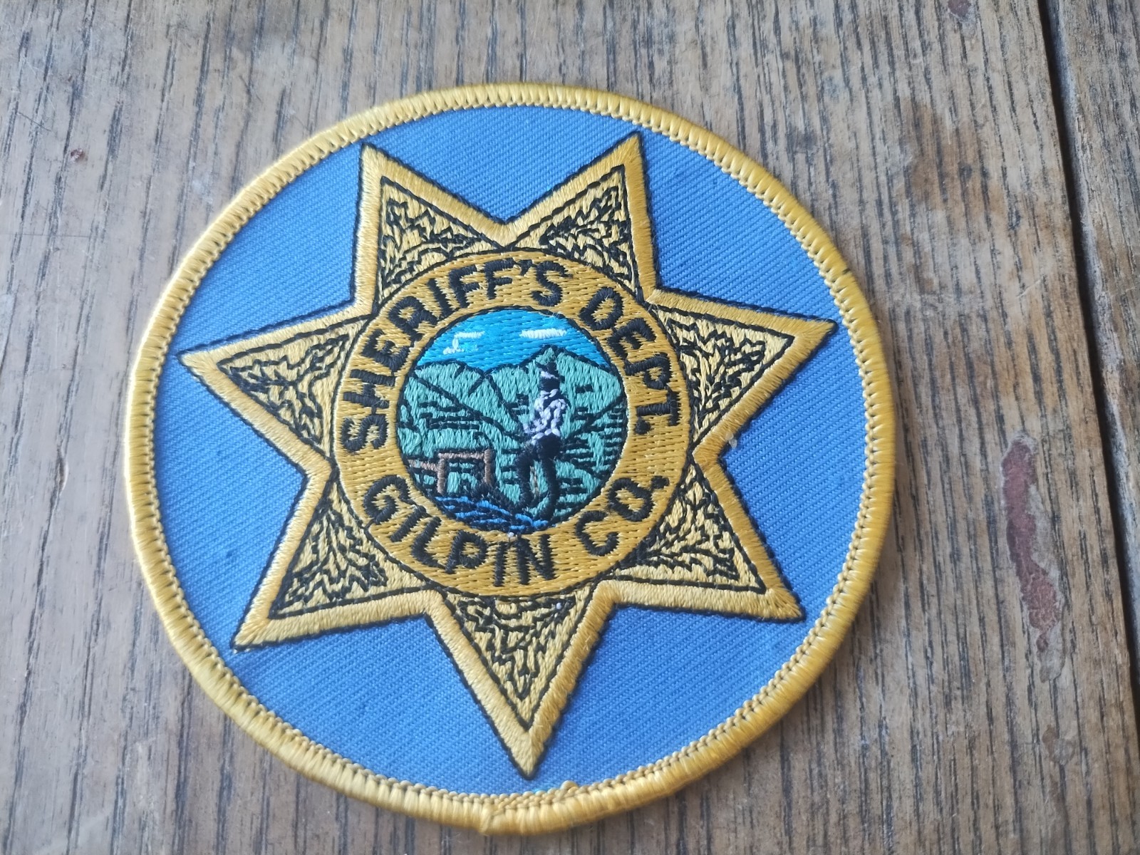 colorado sheriff patch Gilpin county tound  badge star miner vintage obsolete