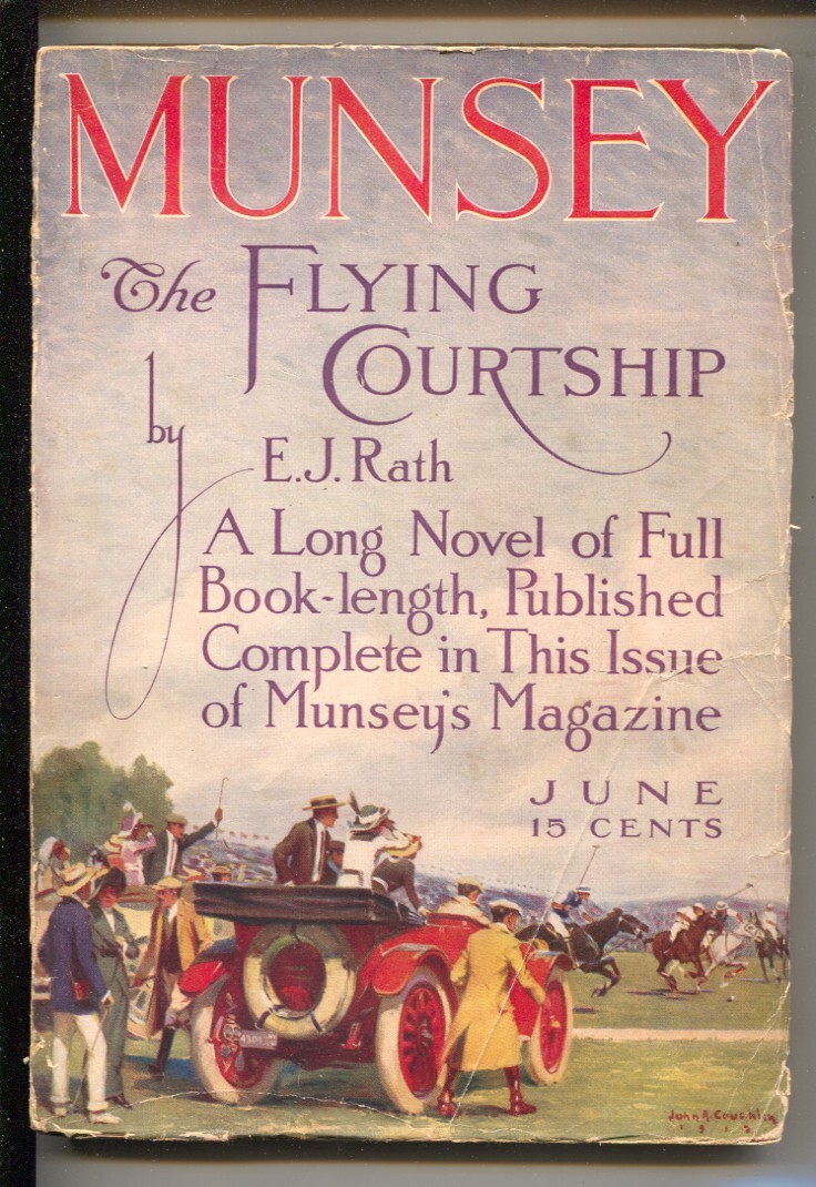 Munsey 6/1913-Vintage auto at polo game cover by John Coushlin-Zane Grey-C.D....