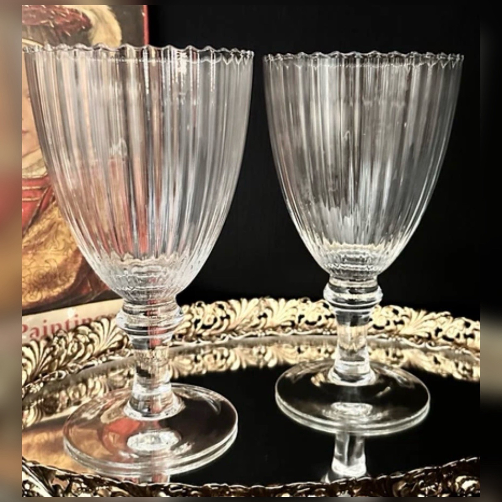 Lenox Butler's Pantry All Purpose Beverage Glasses Pair 20 Oz Optic Glass