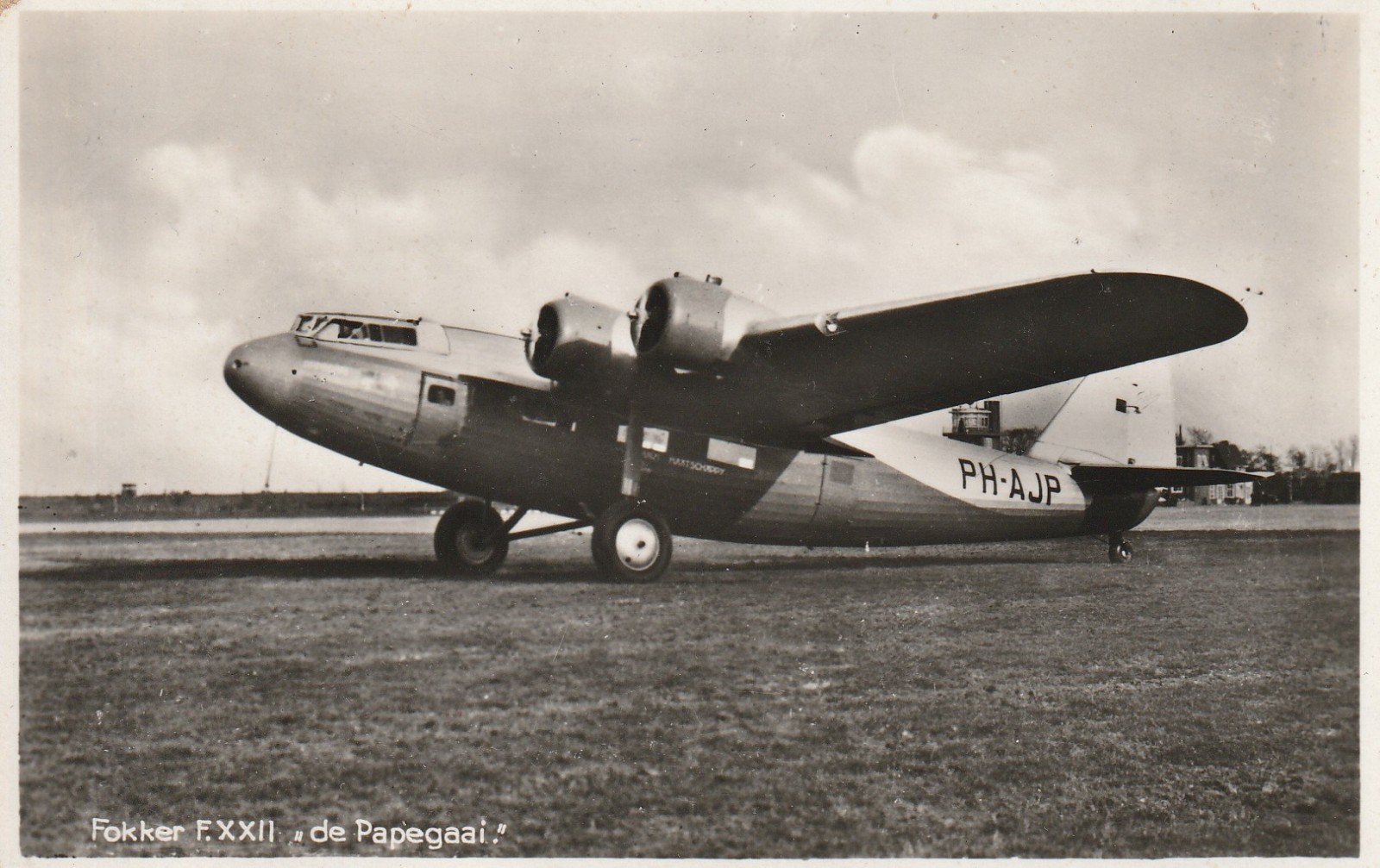 vintage rppc KLM K.L.M Royal Dutch Airlines Fokker F-22 aircraft named \