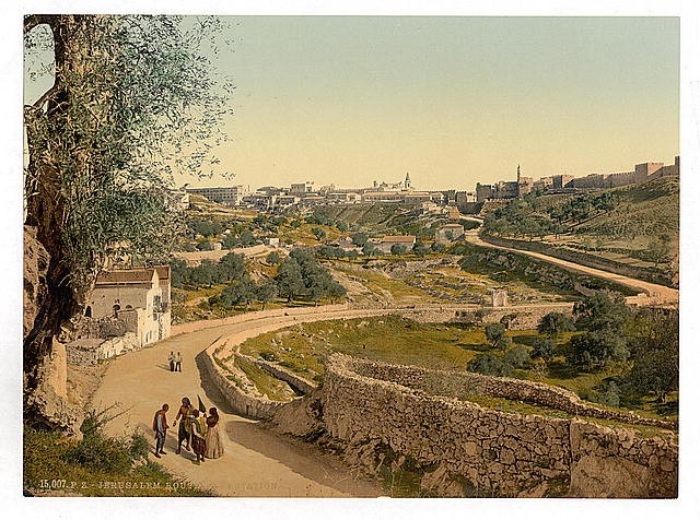 Photo:Jerusalem Holy Land 1890s Way to the Station Road View