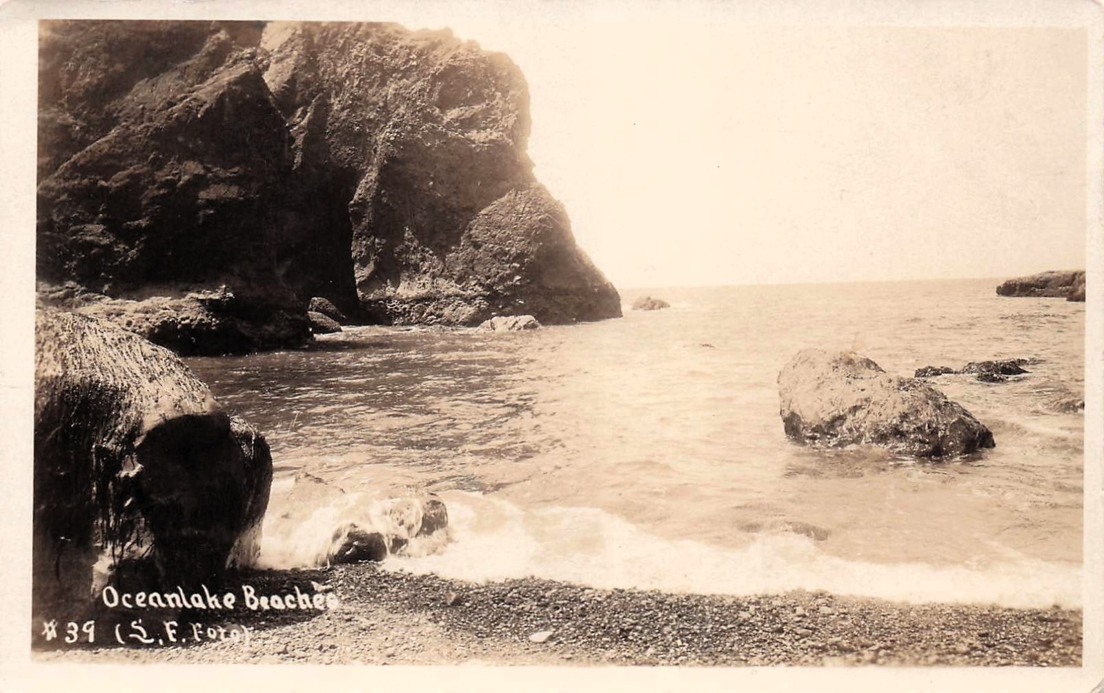 RPPC Oceanlake Oregon DPO now Lincoln City Tillamook Beach Photo Postcard J7
