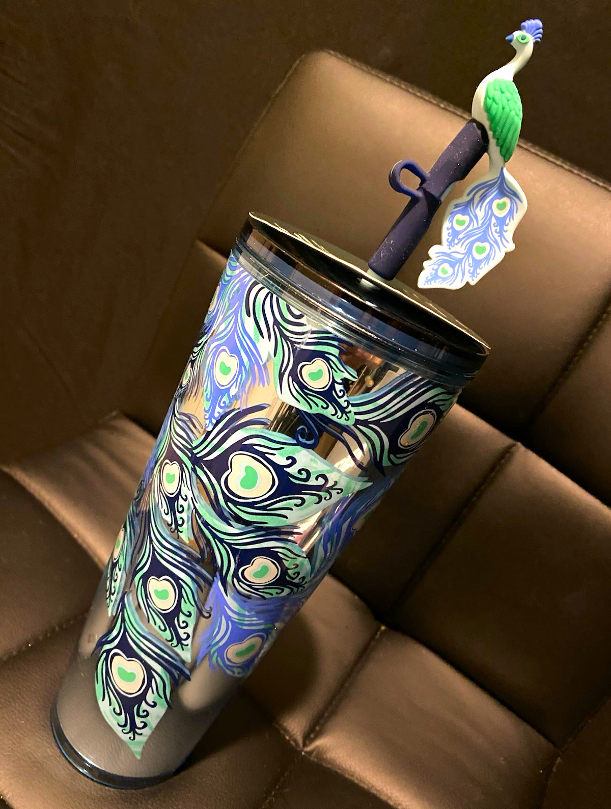 Starbucks 2024 Blue Peacock 24oz Christmas Holiday Tumbler BNWT