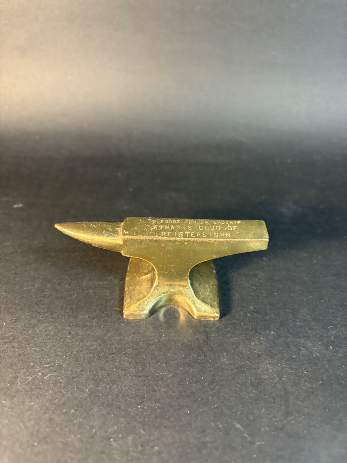Mini Vtg Anvil Blacksmith Kiwanis Club Of Reisterstown Advertising Paperweight