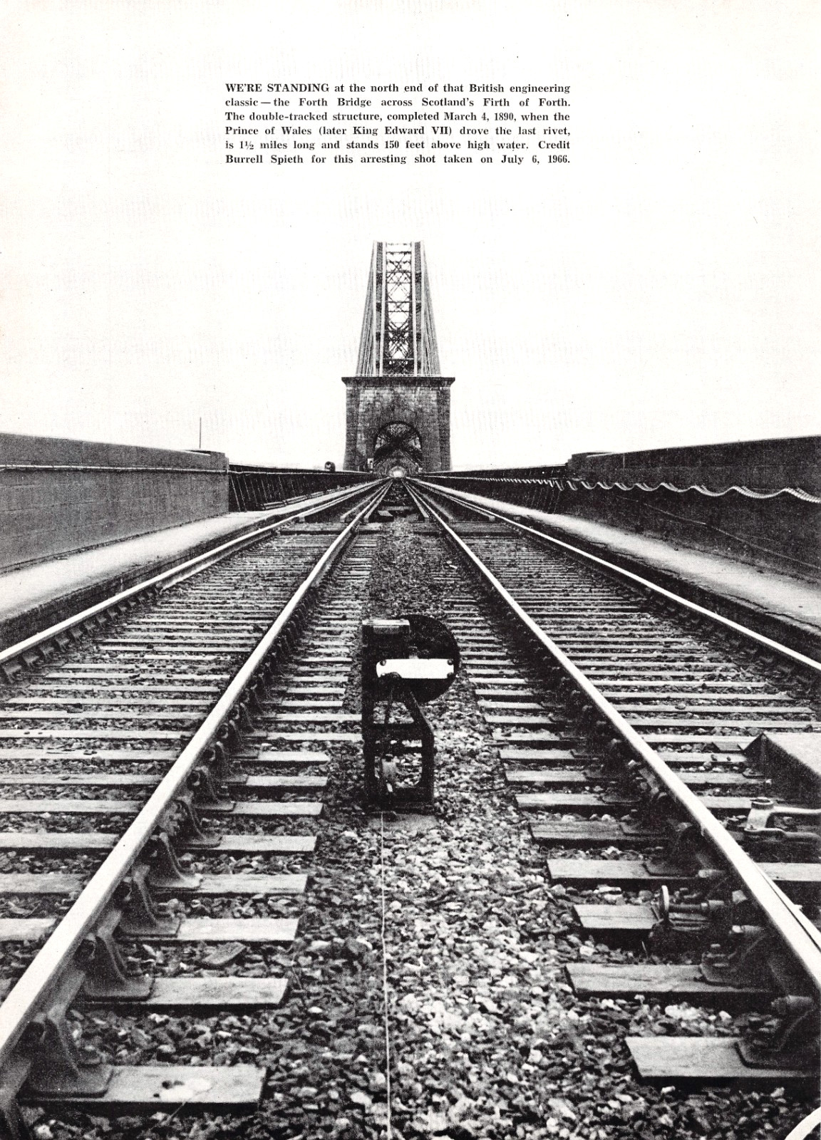Forth Bridge Scotland Railway Tracks Prince Of Wales Last Rivet 1967 Mag Image