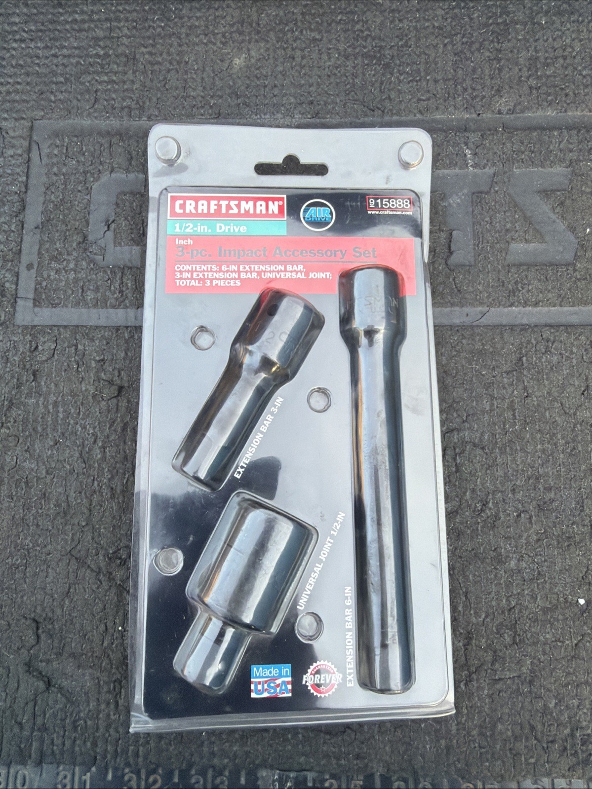 RARE SEARS Craftsman USA NOS 15888 3 Pc 1/2” Drive Impact Socket Accessory Set