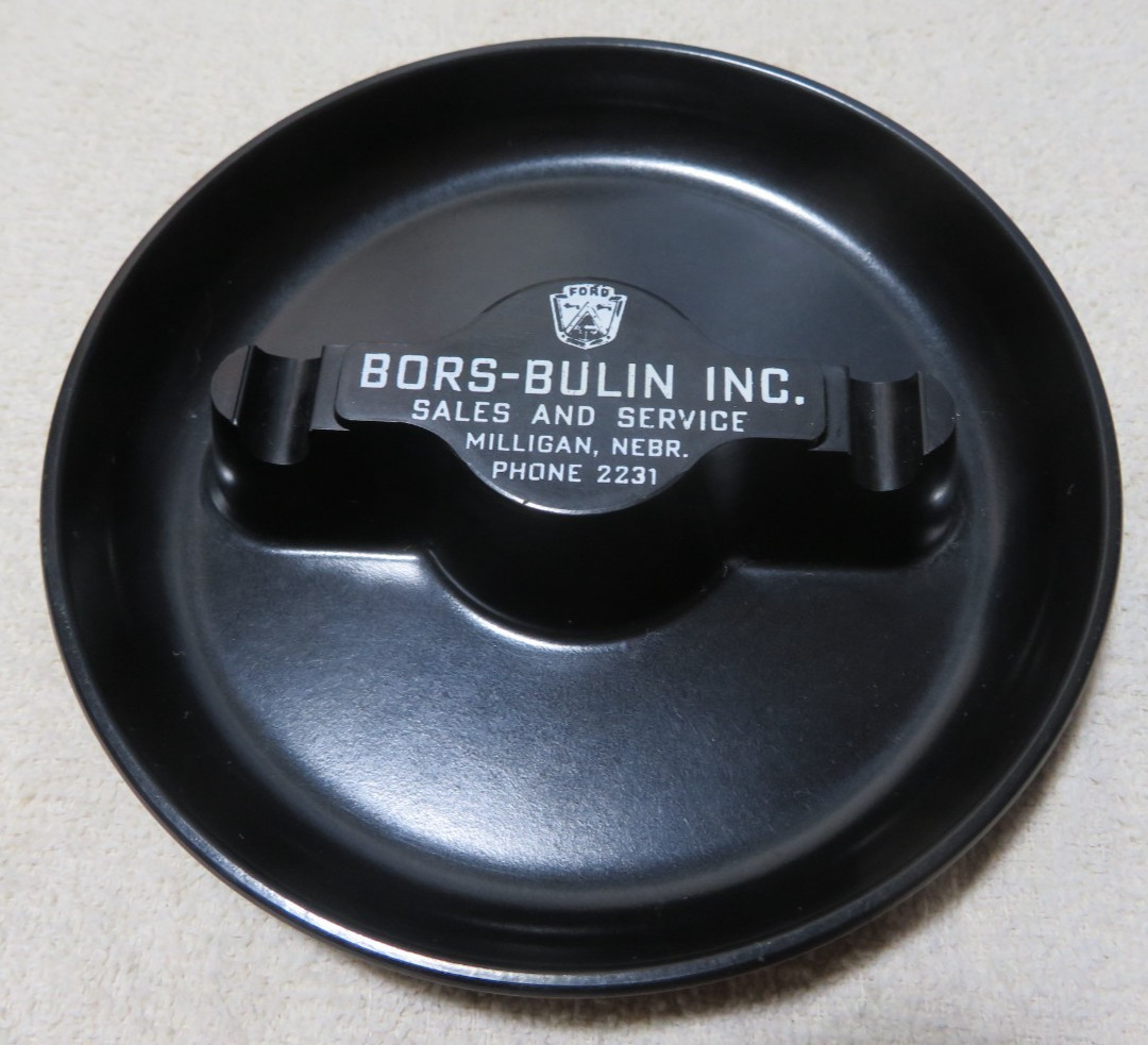 Vintage Ford Sales Service Advertising Ashtray Sample Dealership  BORS-BULIN INC