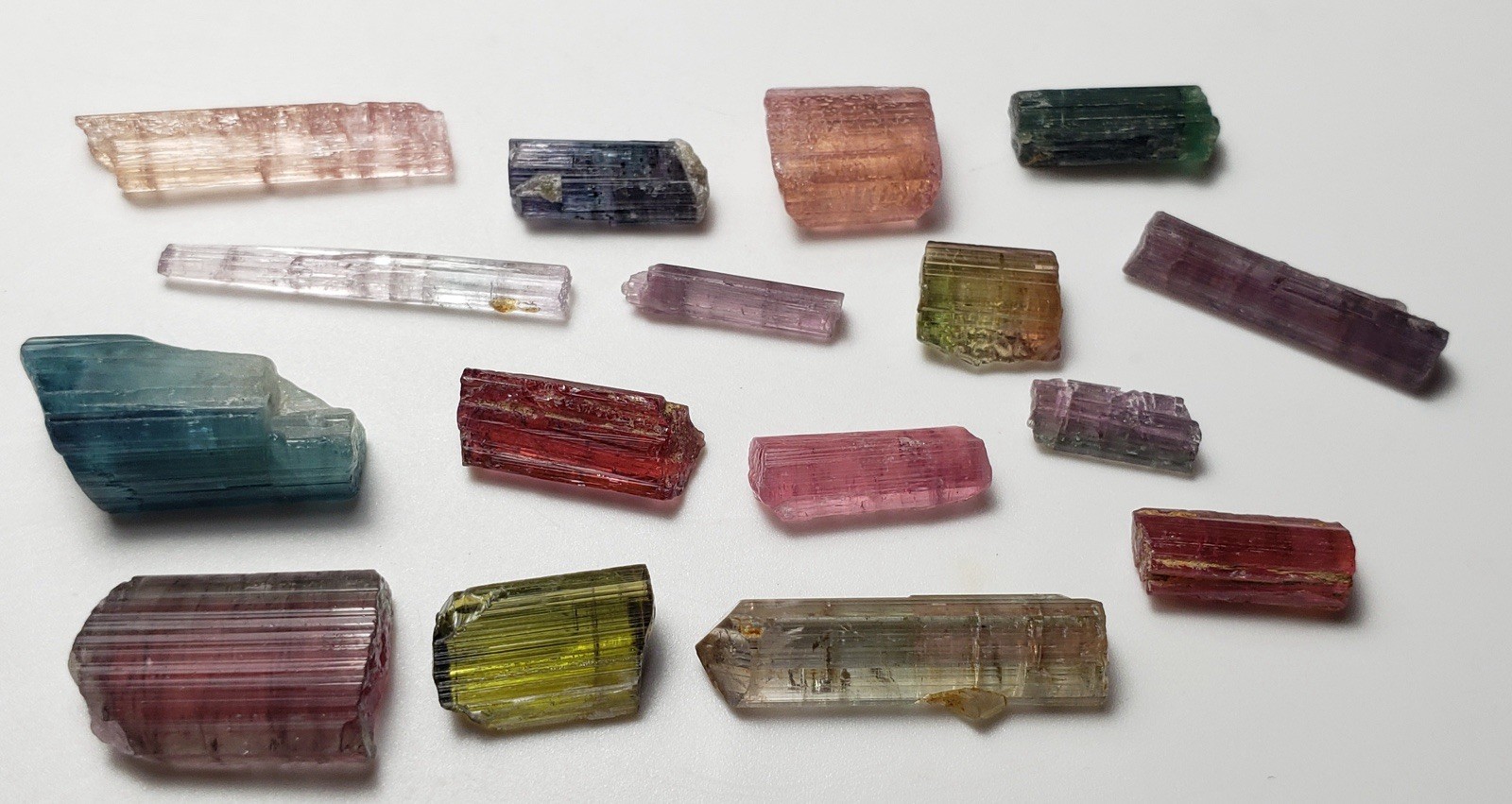Multiple colours tourmaline crystals From Afghanistan 43 carats