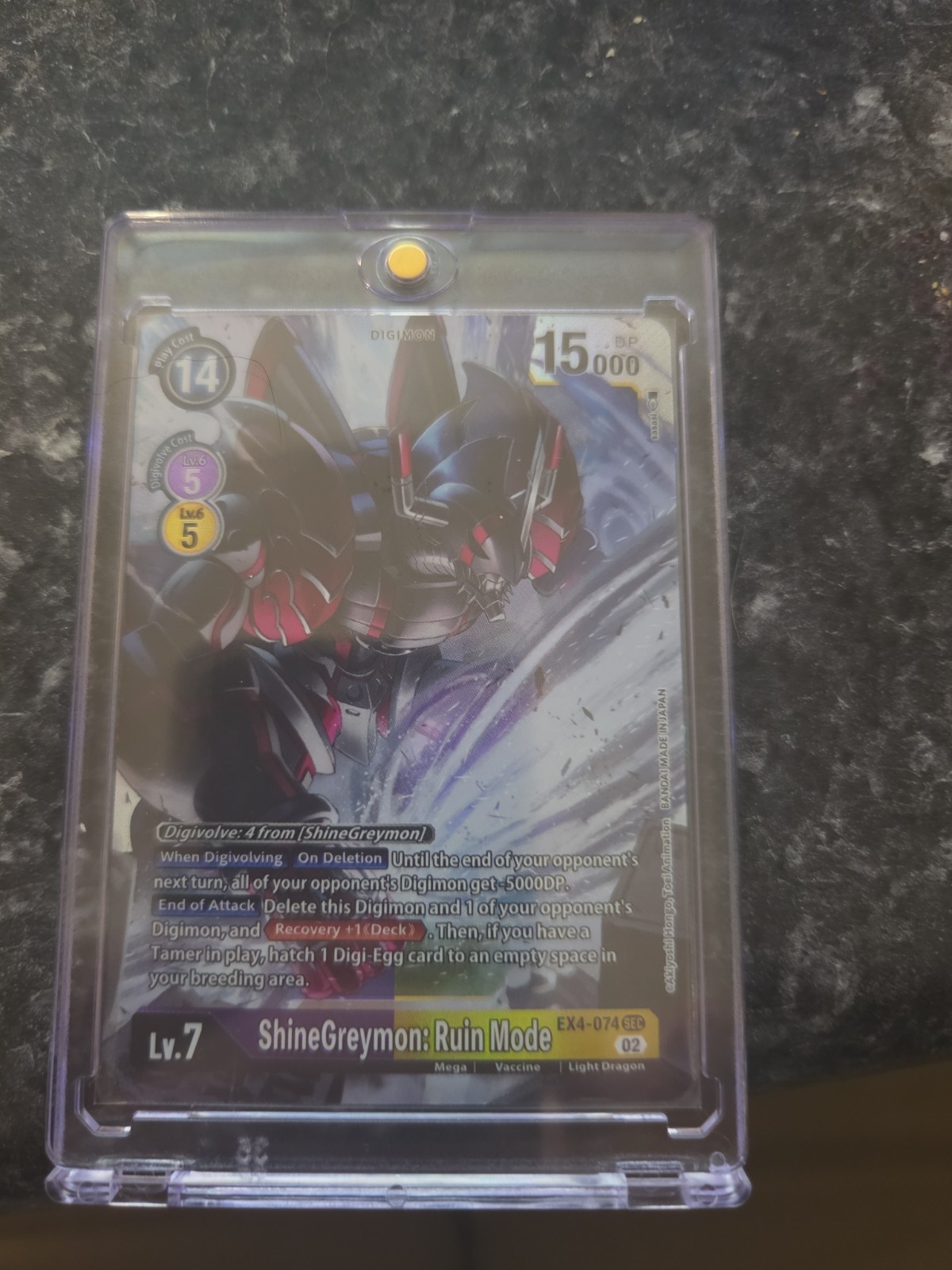 Digimon Shine Greymon Ruin Mode SEC Trading Card, Mint, 14+