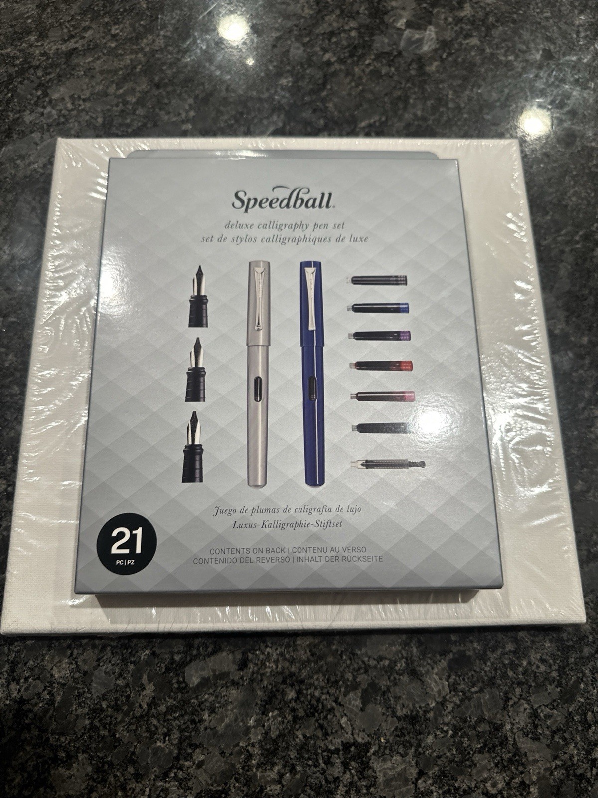 Speedball Deluxe Calligraphy Pen Set 21 Piece Cursive Old English 2 Pens Fast Sh