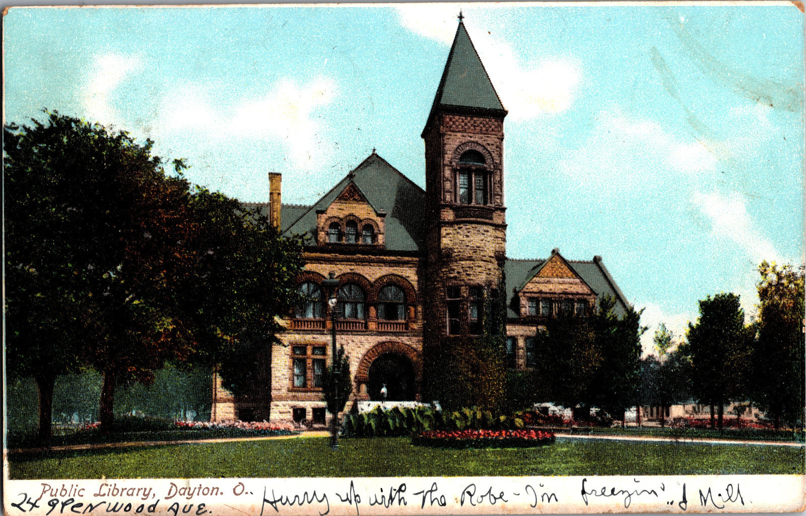 Vintage Postcard Dayton Ohio 1907 Public Library