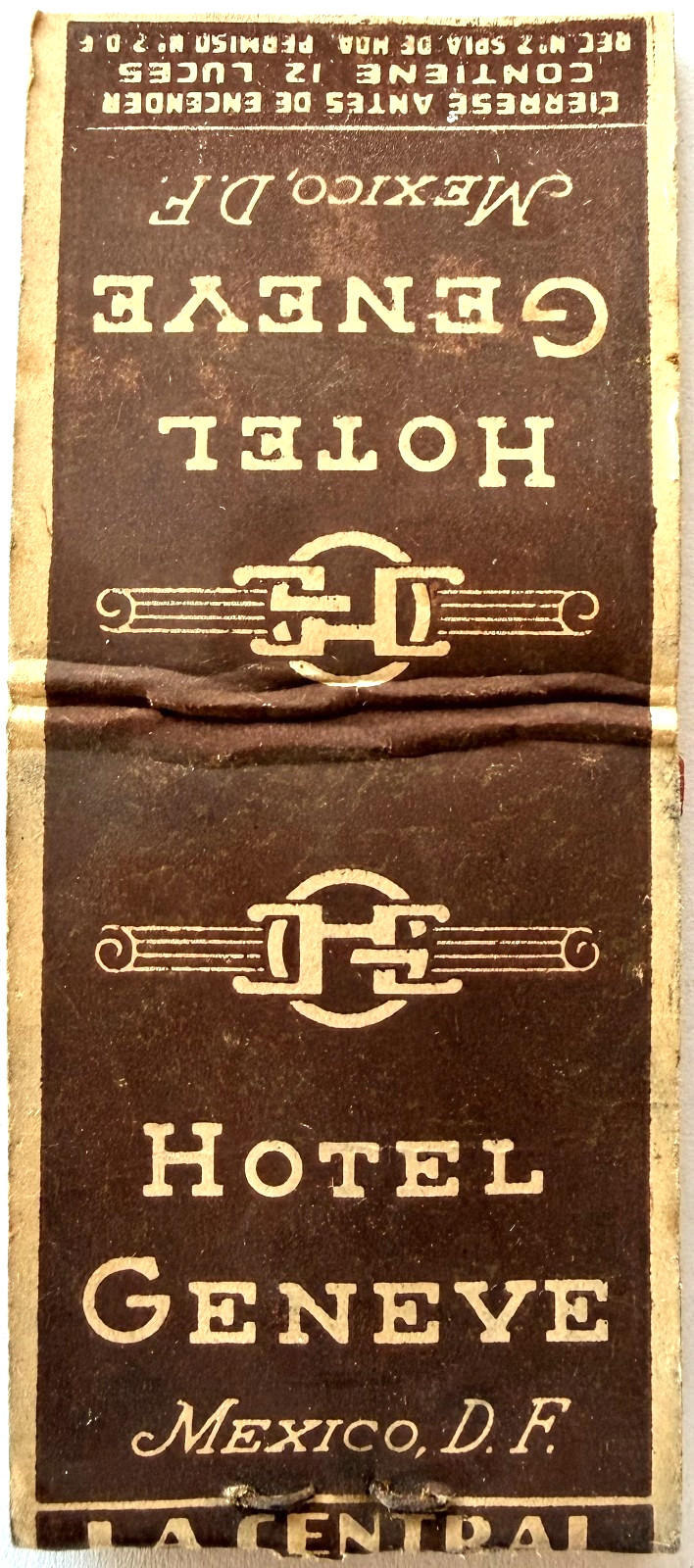1930s Hotel Geneve Mexico DF Matchbook Vintage Imported Mexican Matches