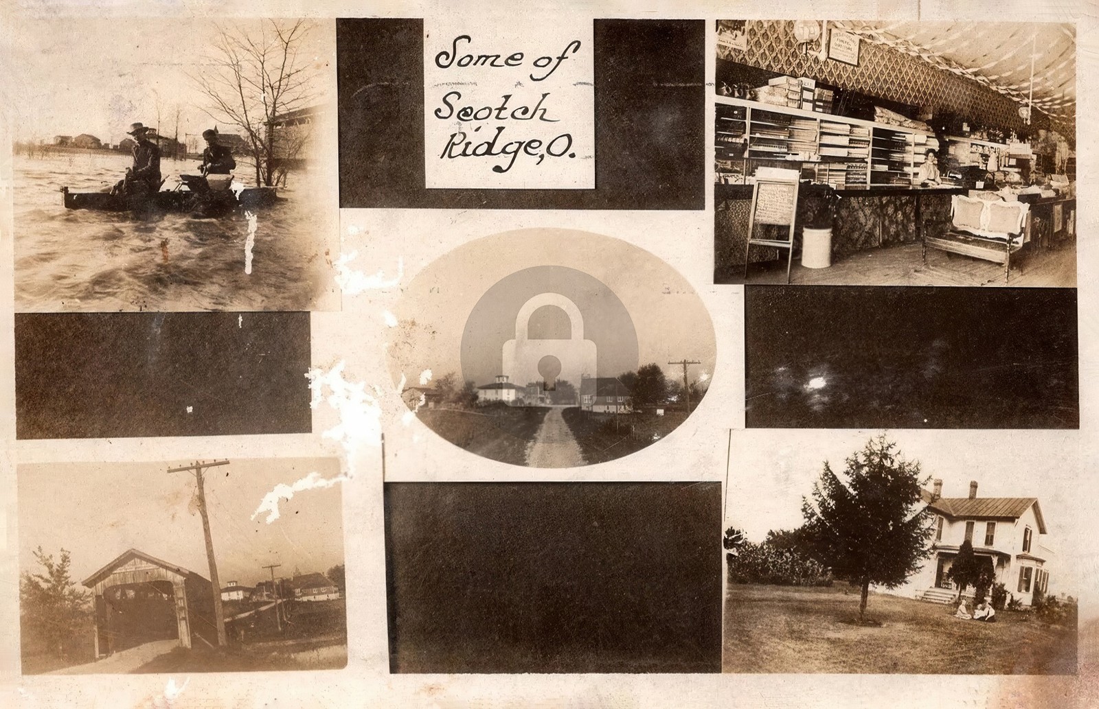 Scotch Ridge OH Ohio Multiview 1910s RPPC Photo Postcard COPY