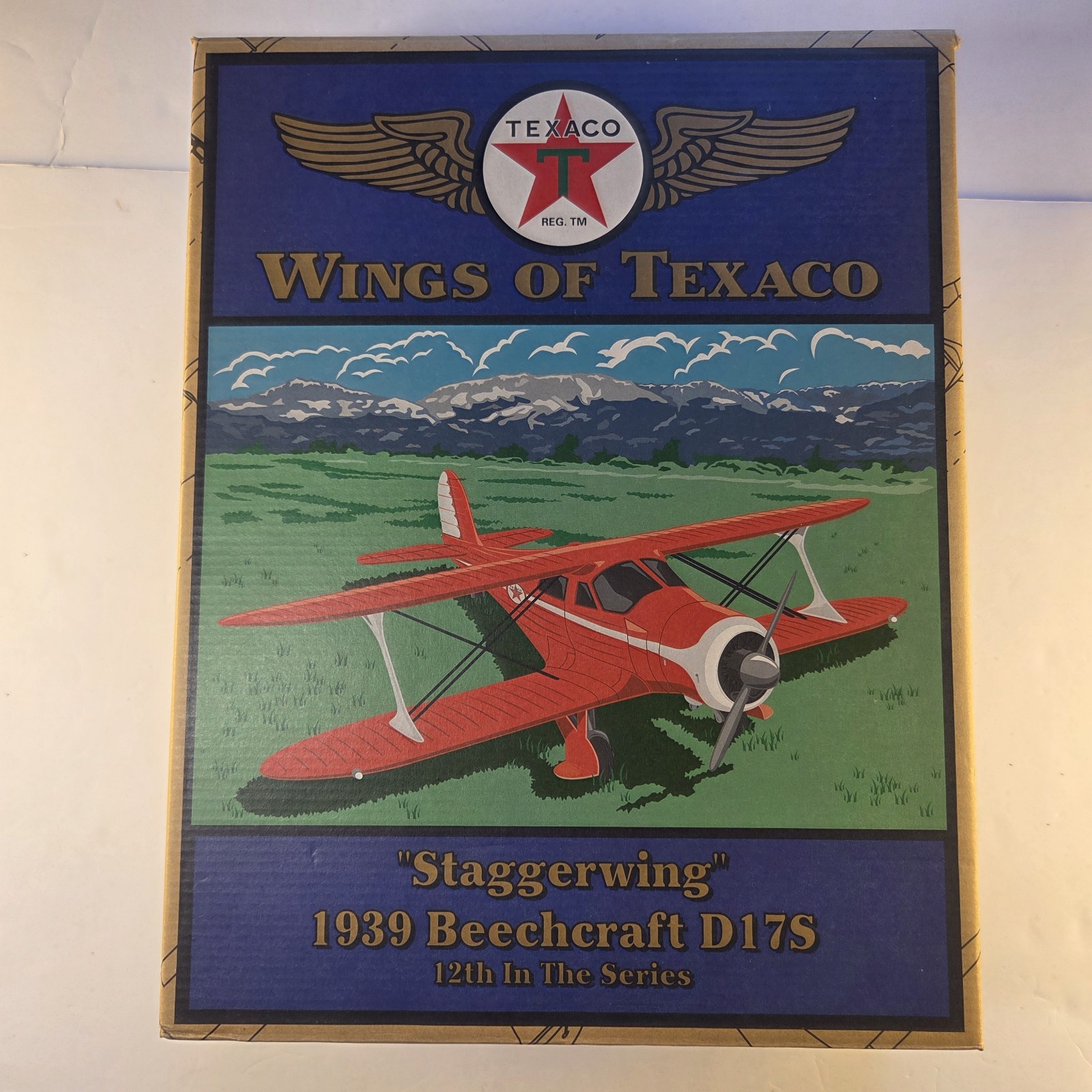 Wings Of Texaco Beautiful Staggerwing 1939 Beechcraft D17S Box In Great Shape.
