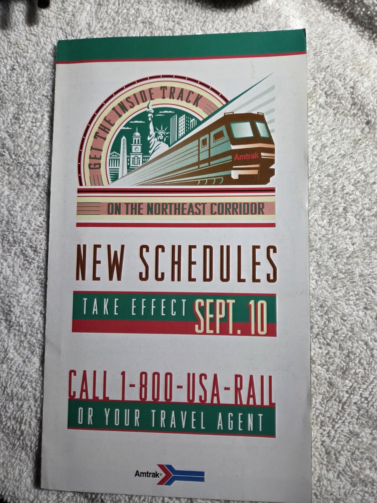 1990's Amtrak Northeast Corridor New Schedule  Change  6 Page Brochure