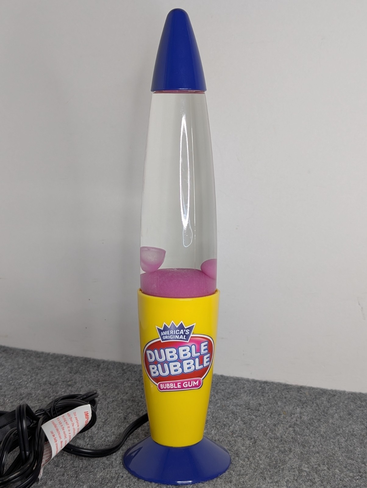 Americas Original Double Bubble Bubble Gum Pink Lava Lamp Plastic Base WORKS