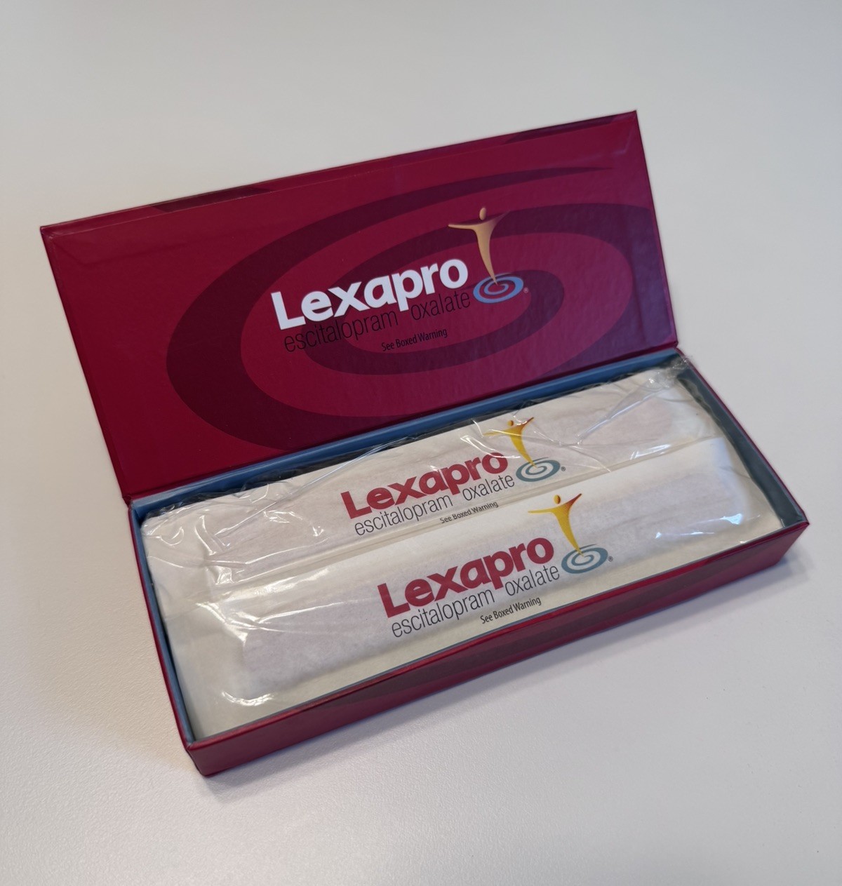 Lexapro Drug Rep Pharmaceutical Promotional Box Tongue Depressors SEALED 2008 