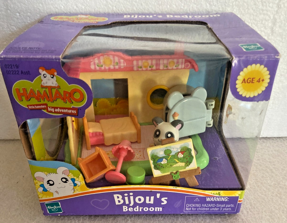 Hamtaro Bijou’s Bedroom Set Hasbro Playset 2002 New Open BoxRare Vintage