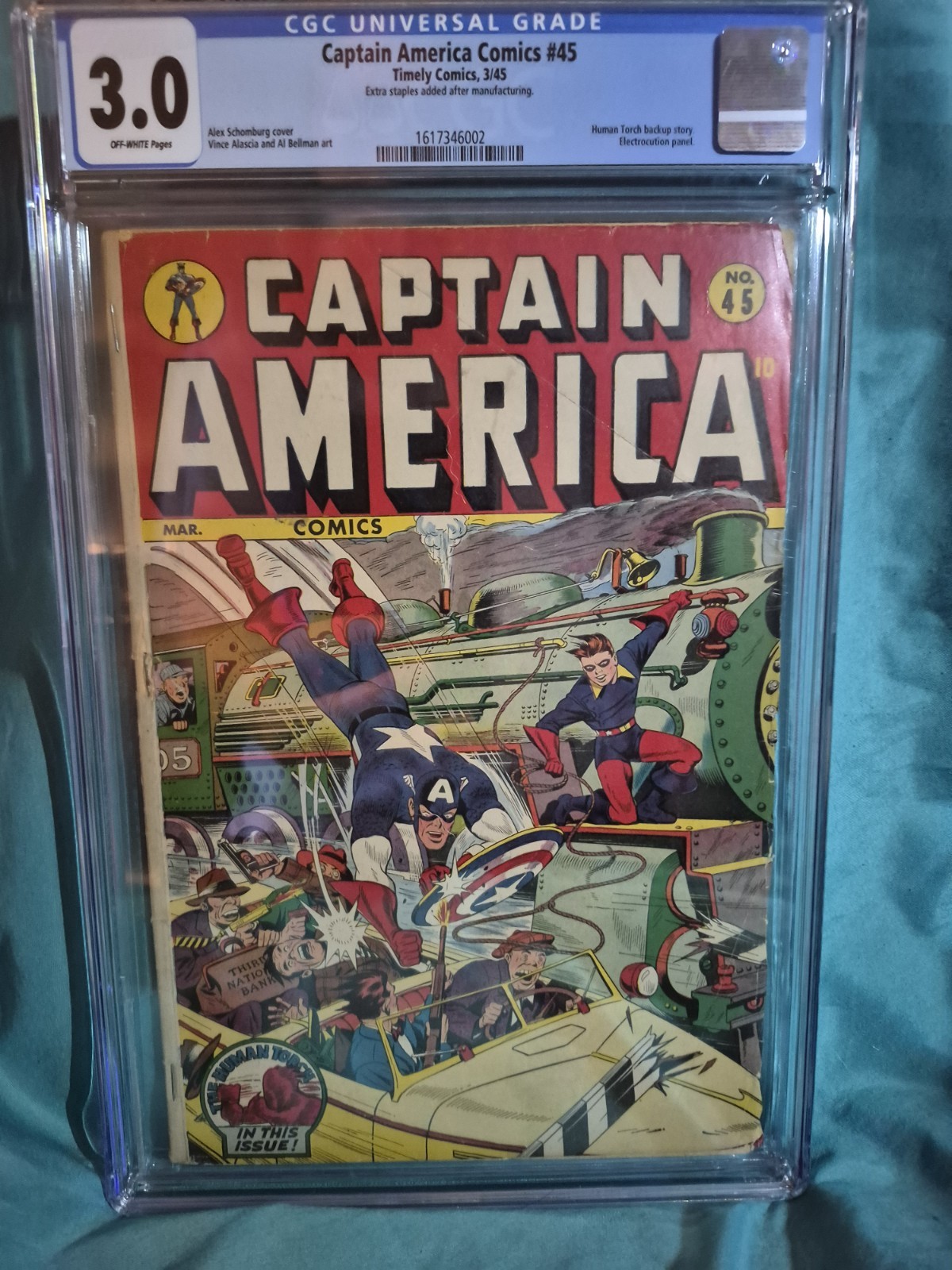 Captain America Comics #45 Timely 1945 CGC 3.0 Alex Schomburg Off-White Pages