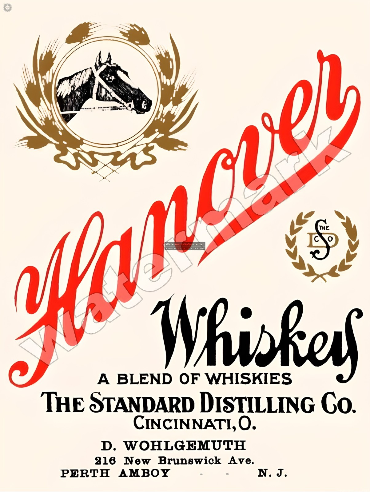 Hanover Whiskey Metal Sign 9