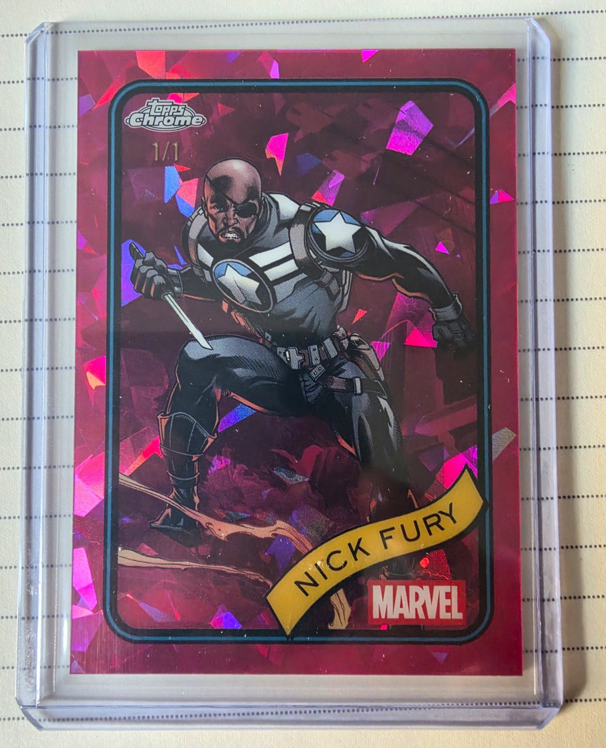Topps 2025 Topps Chrome Marvel Nick Fury Padparadscha #193 1/1