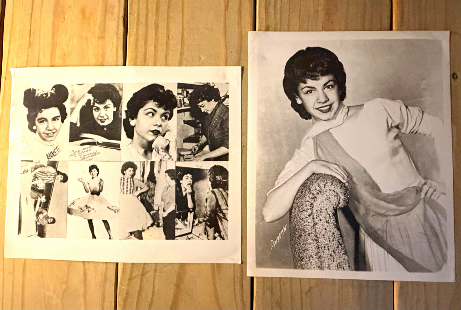 Annette Funicello Disney Mickey Mouse Club Lot of 2 Vintage Original 8x10 Photos