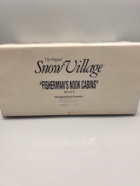 FISHERMAN\'S NOOK CABINS BASS AND TROUT # 54615 s/2 DEPT 56 RETIRED SNOW VILLAGE