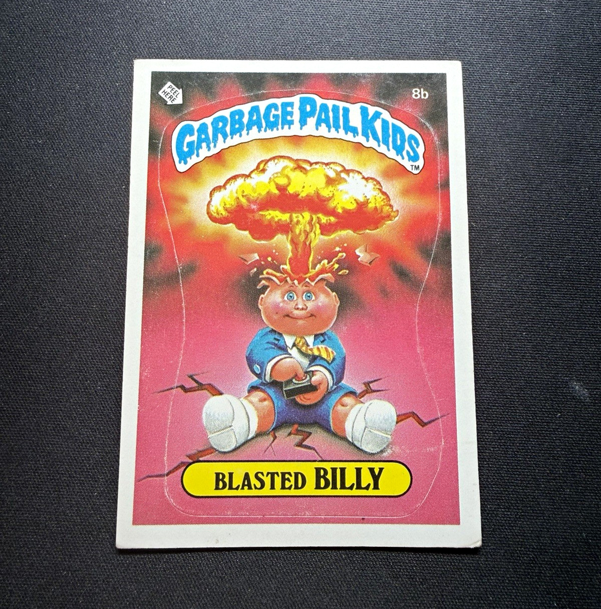 Topps 1985 Garbage Pail Kids Series 1 Blasted Billy #8b Sticker Trading Card USA