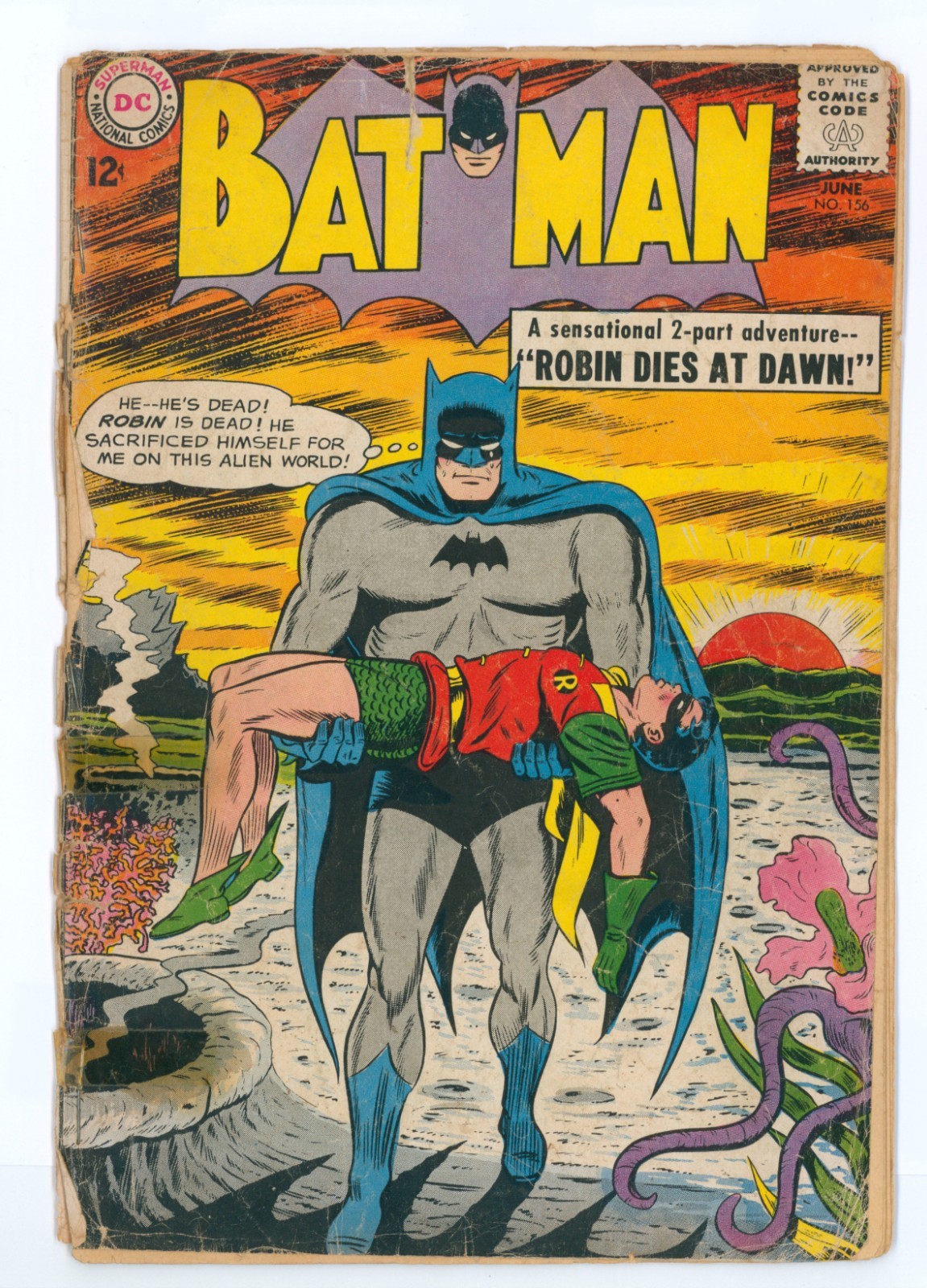 Batman 156  GD-  cover reattached