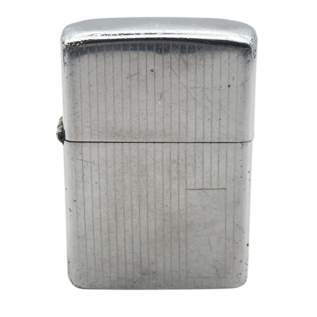 Zippo Regular Engine-Turned Blank Panel Silver-Tone Lighter 1978 Tentative