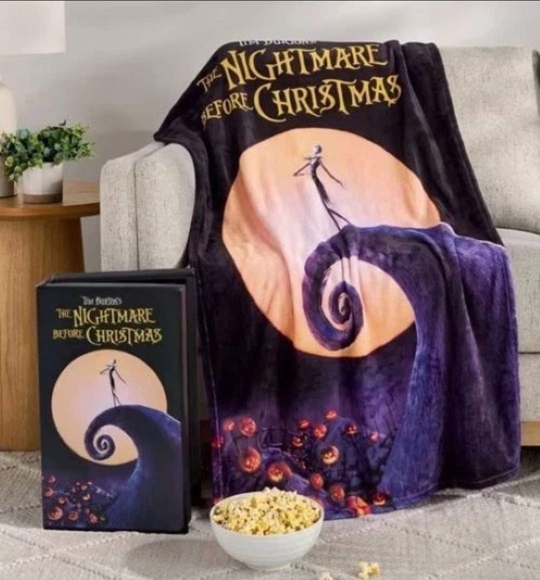The Nightmare Before Christmas VHS Boxed Silk Touch Throw Blanket 50\
