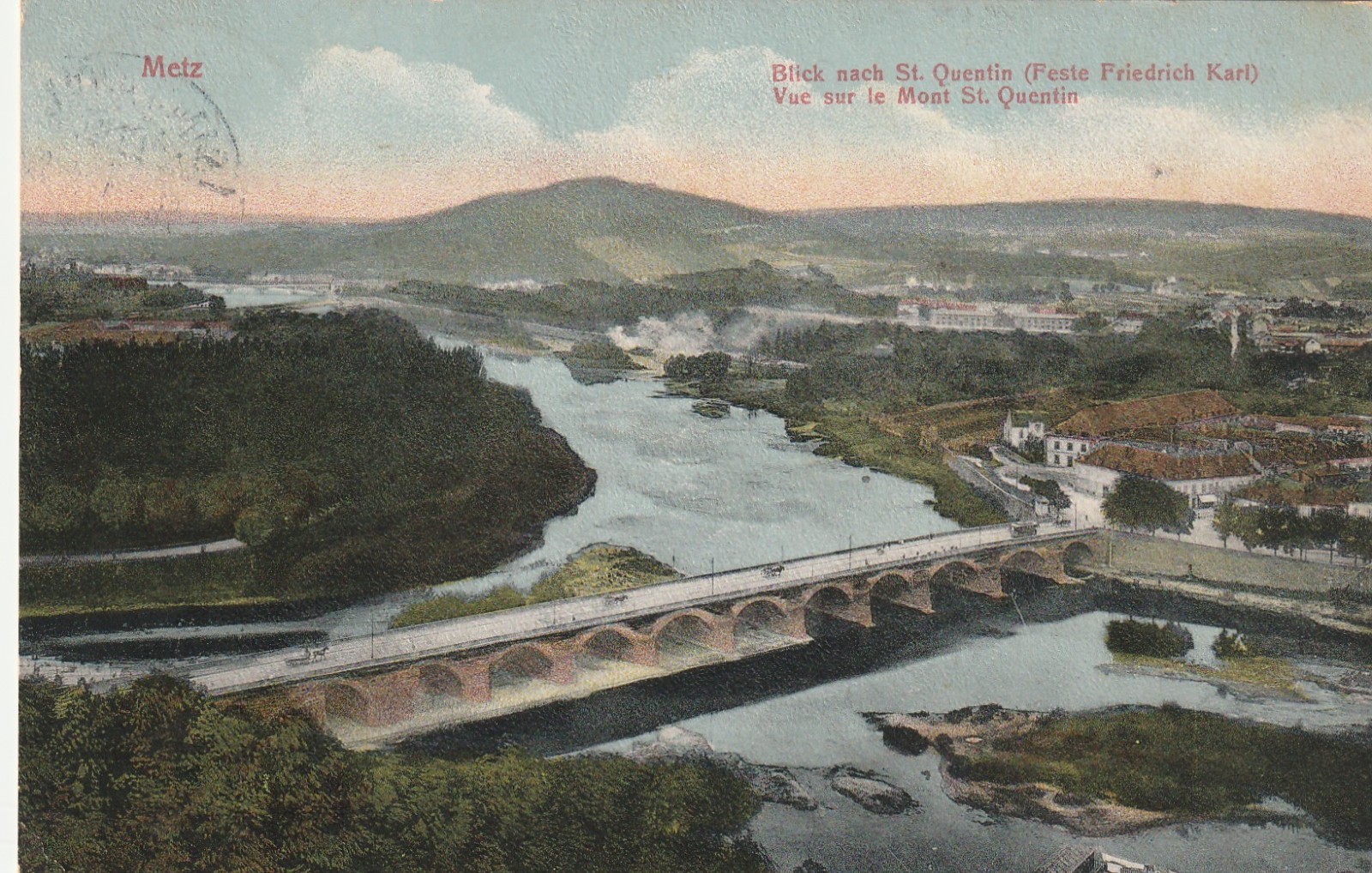 Postcard Metz view to St. Quentin festivals Friedrich Karl from 1911 (a4447)