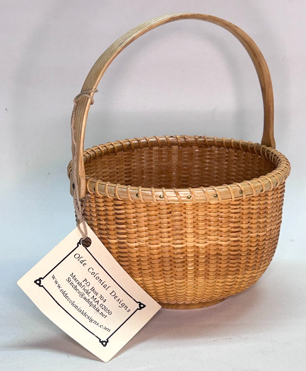 Vintage Nantucket Lightship Basket Olde Colonial Designs with Handle 5\