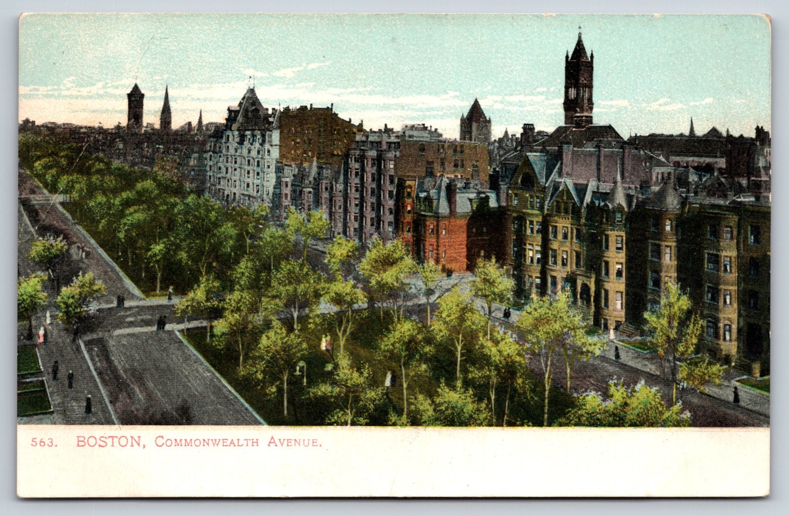 Vintage Postcard Commonwealth Avenue Boston Massachusetts