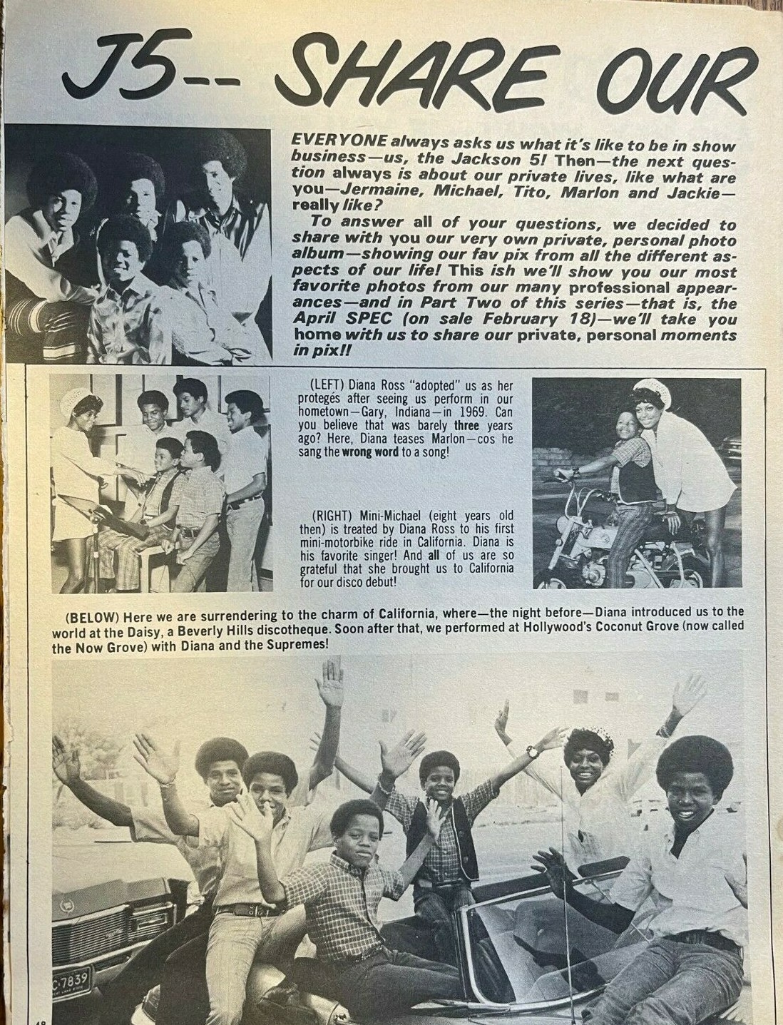 1972 J5 Jackson 5 Share Our Swinging Life