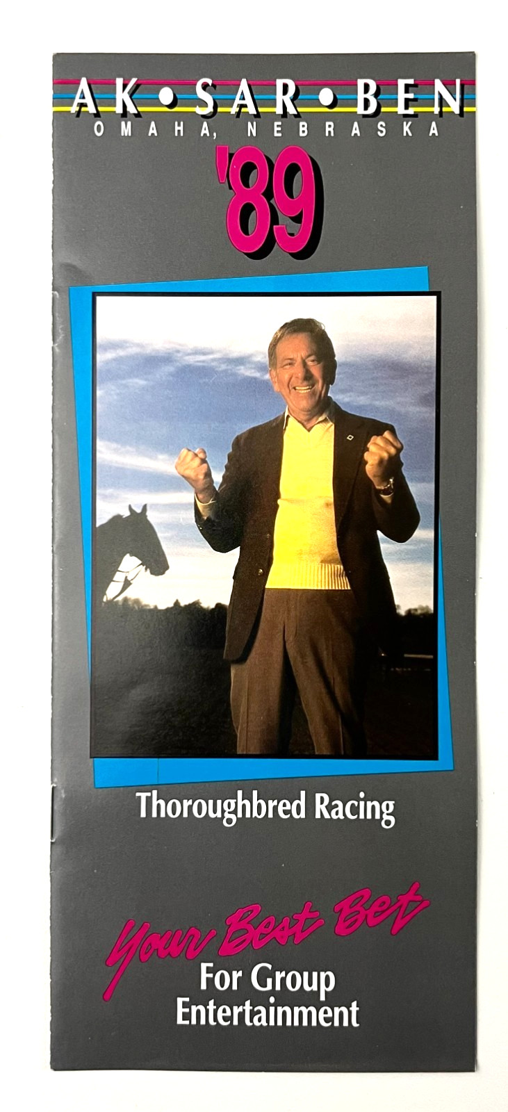 1989 Ak-Sar-Ben Omaha Nebraska Thoroughbred Horse Racing Vintage Travel Brochure