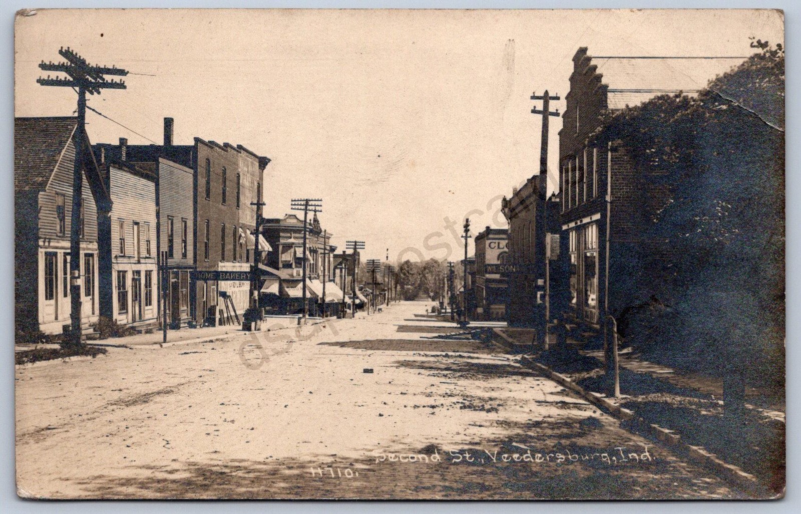 K23/ Weedersburg Indiana RPPC Postcard c1910 Second St Stores 445