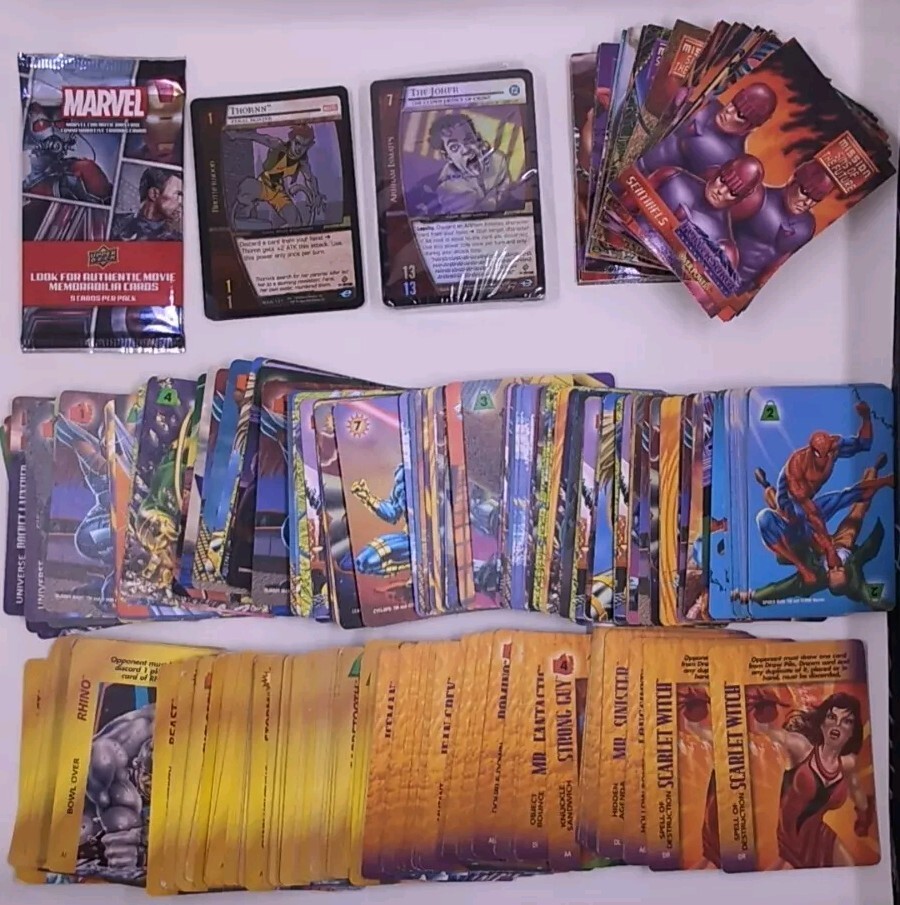 Marvel Overpower CCG TCG Power Surge Marvel vs DC Lot + 2 Sealed Packs